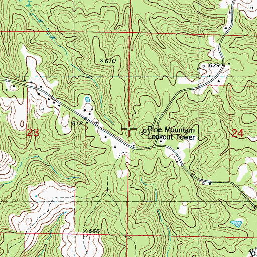 Topographic Map of Pine Mountain, MS