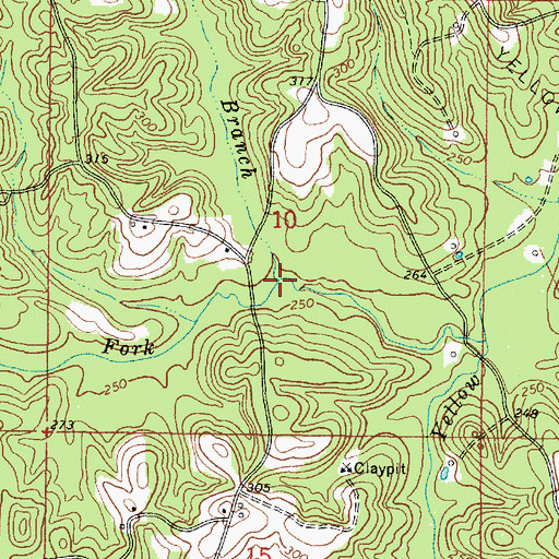 Topographic Map of Pine Orchard Branch, MS