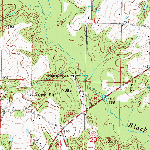 Topographic Map of Pine Ridge Church, MS