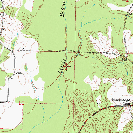 Topographic Map of Piney Creek, MS