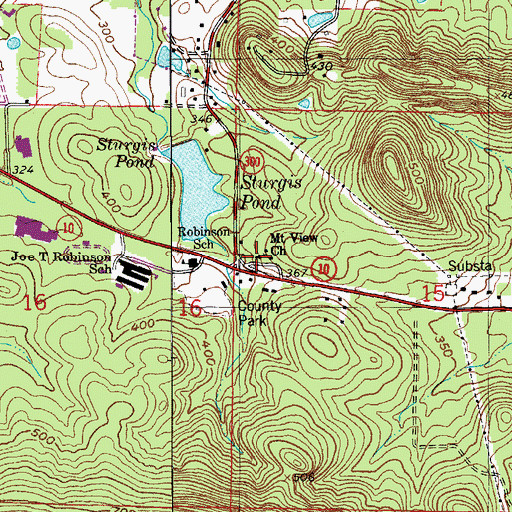 Topographic Map of Mount View Church, AR