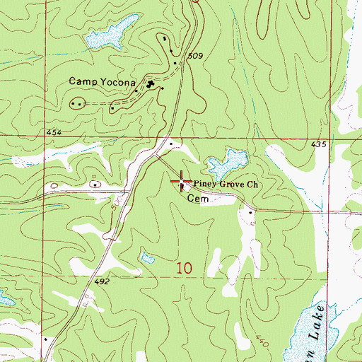 Topographic Map of Piney Grove Church, MS