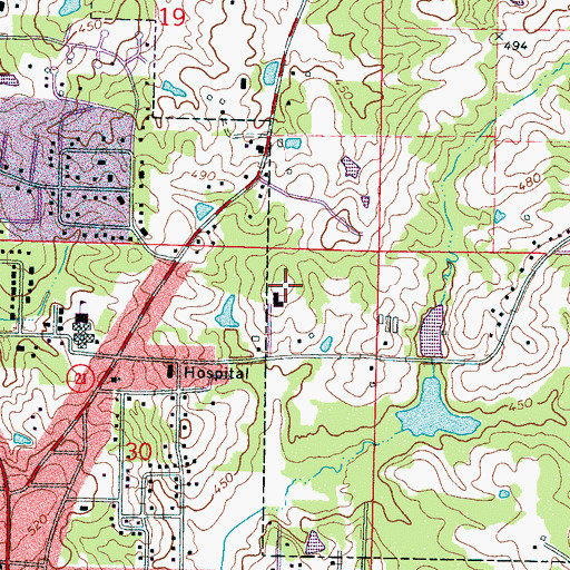 Topographic Map of Pioneer Academy, MS