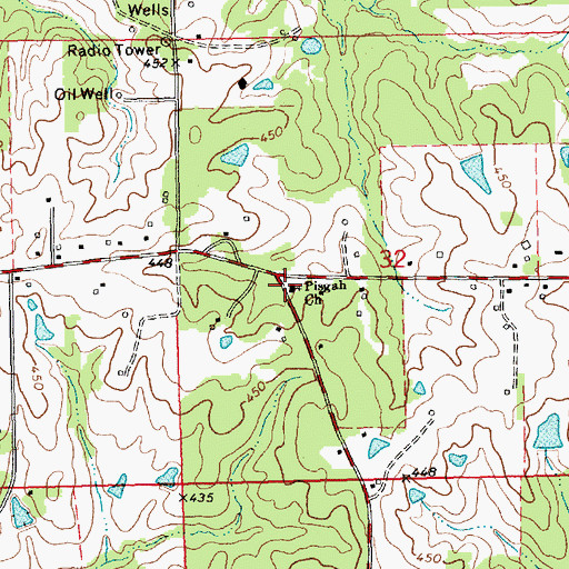 Topographic Map of Pisgah Church, MS