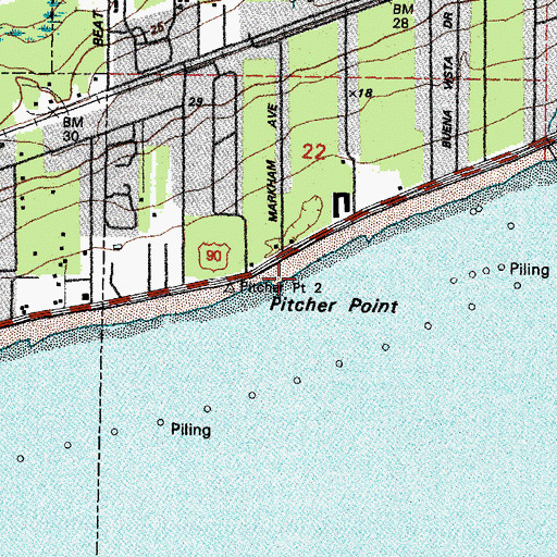 Topographic Map of Pitcher Point, MS