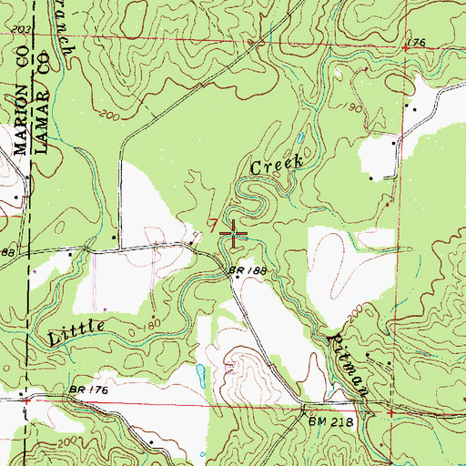 Topographic Map of Pitman Creek, MS
