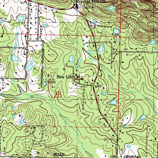 Topographic Map of New Life Church, AR