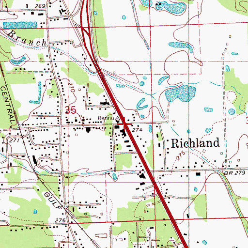 Topographic Map of Plain, MS