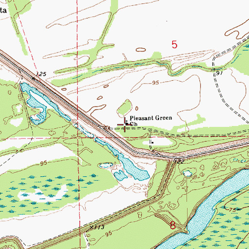 Topographic Map of Pleasant Green Church, MS