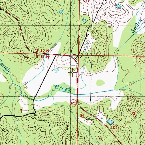 Topographic Map of Pleasant Green Church, MS