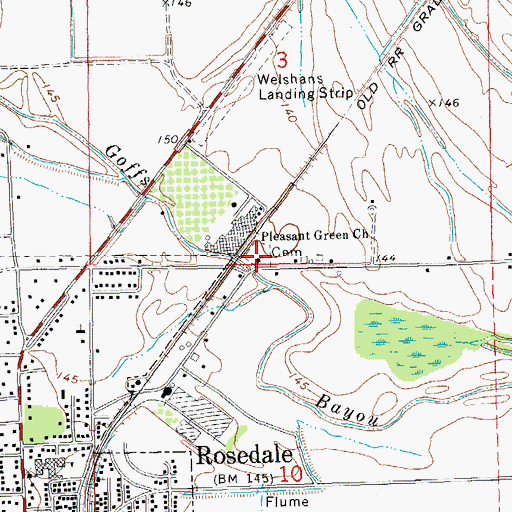 Topographic Map of Pleasant Green Church, MS