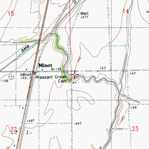 Topographic Map of Pleasant Green Church, MS