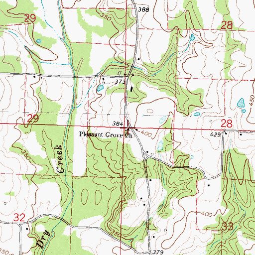 Topographic Map of Pleasant Grove Congregational Methodist Church, MS
