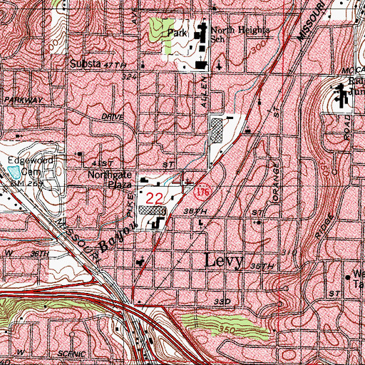 Topographic Map of Grace Church of the Nazarene, AR