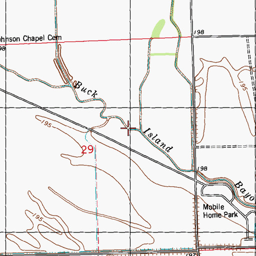 Topographic Map of Pleasant Grove Church, MS