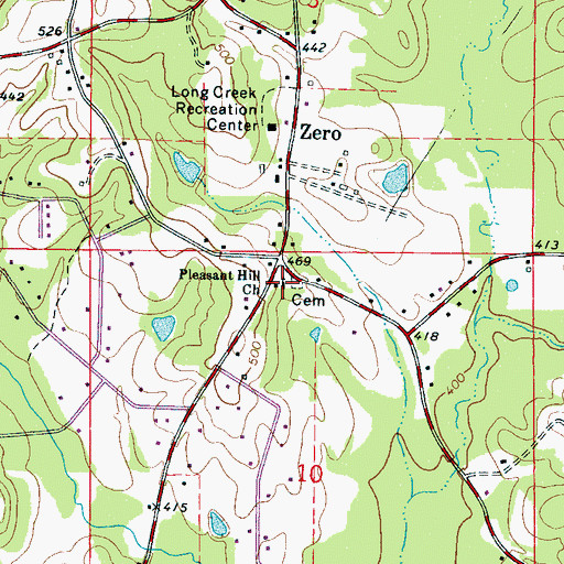 Topographic Map of Pleasant Hill Church, MS