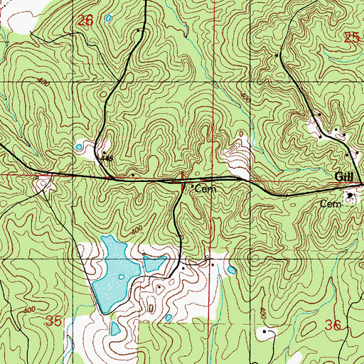 Topographic Map of Pleasant Hill Church, MS