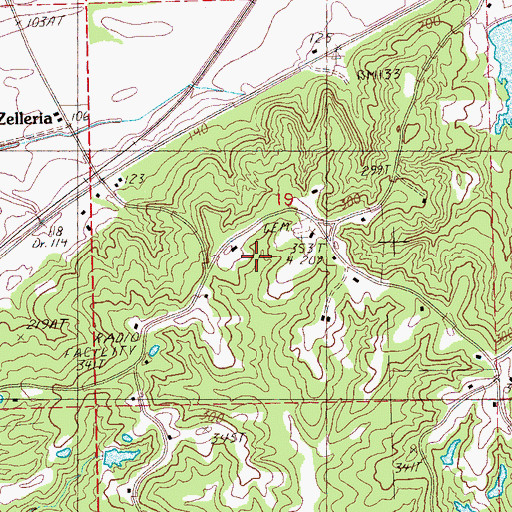 Topographic Map of Pleasant Hill Church, MS
