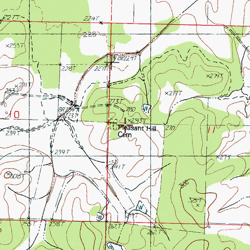 Topographic Map of Pleasant Hill Church, MS