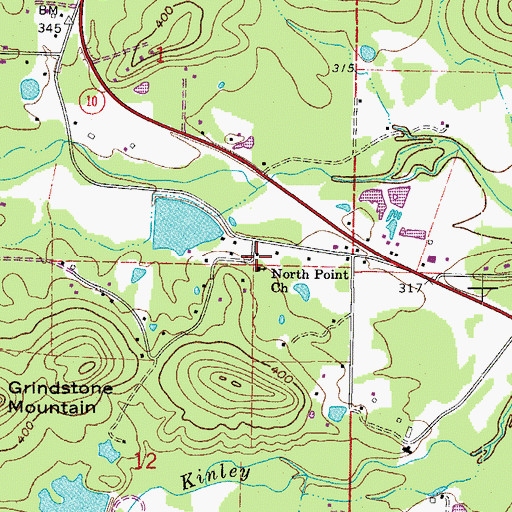 Topographic Map of North Point School (historical), AR