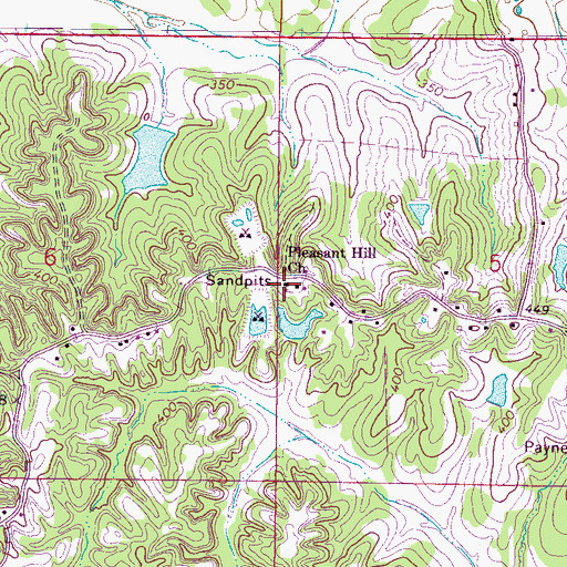 Topographic Map of Pleasant Hill Church, MS