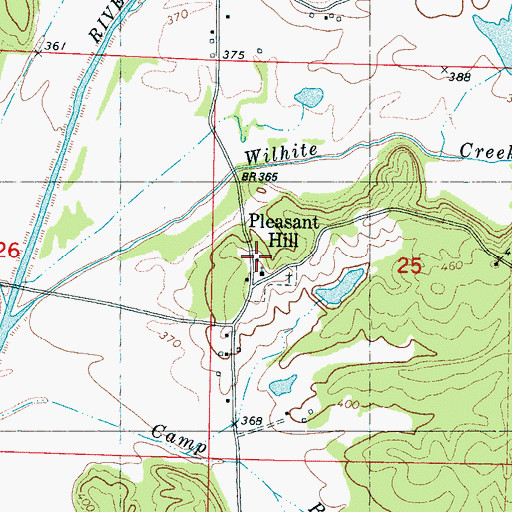 Topographic Map of Pleasant Hill Church, MS