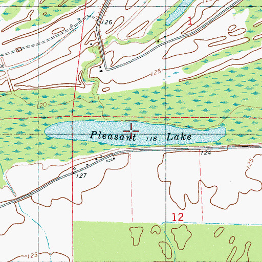 Topographic Map of Pleasant Lake, MS