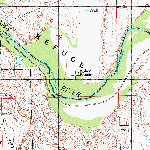 Topographic Map of Kohen Ranch, AZ