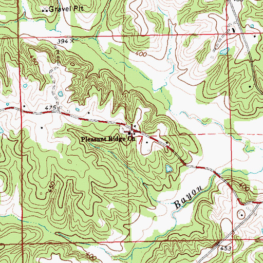 Topographic Map of Pleasant Ridge Church, MS