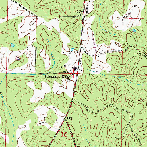 Topographic Map of Pleasant Ridge Church, MS