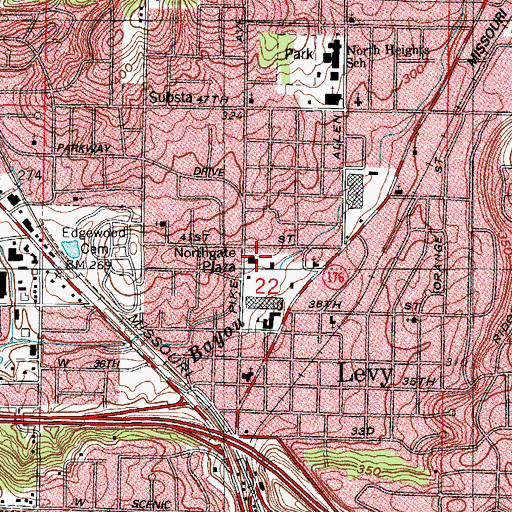 Topographic Map of Northgate Plaza Shopping Center, AR