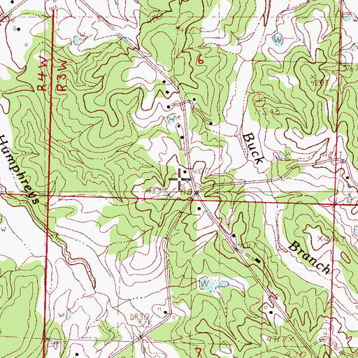 Topographic Map of Pleasant Ridge Church, MS