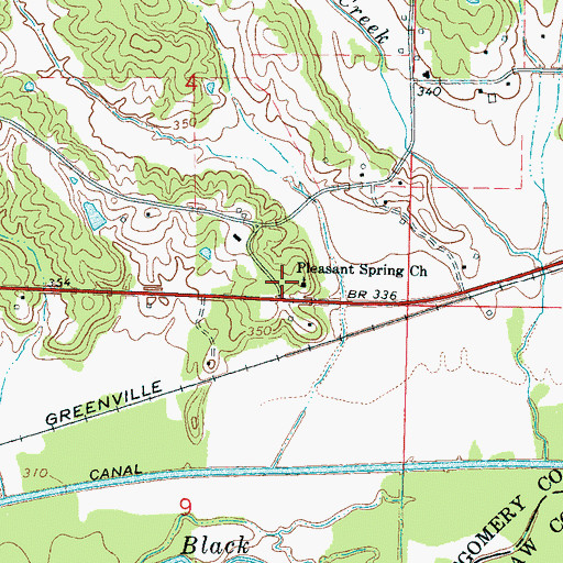 Topographic Map of Pleasant Spring Church, MS