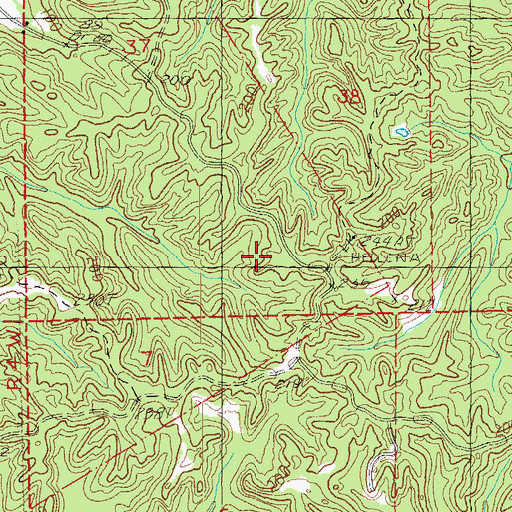 Topographic Map of Pleasant Valley Church, MS