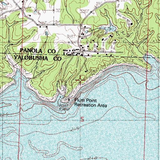 Topographic Map of Plum Point, MS