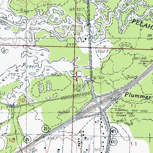 Topographic Map of Plummer Slough, MS