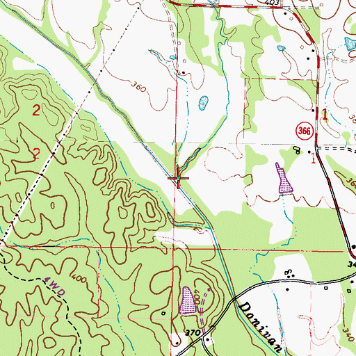 Topographic Map of Plumorchard Branch, MS