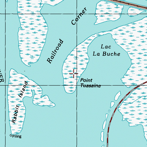 Topographic Map of Point Tuasaine, MS