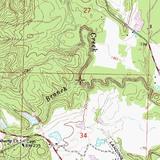 Topographic Map of Poley Branch, MS
