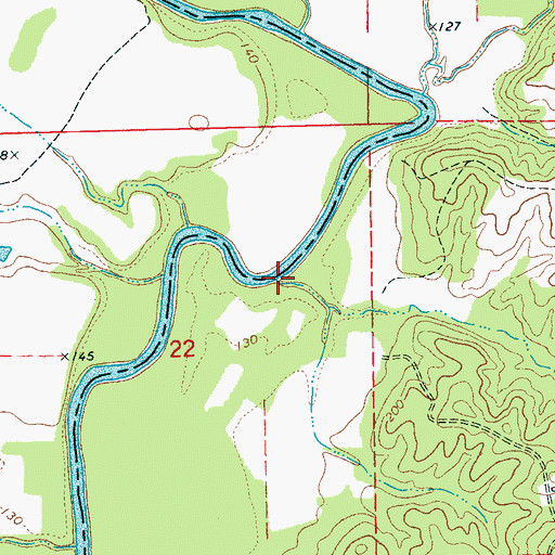 Topographic Map of Pond Creek, MS