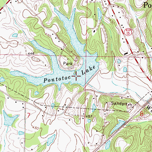Topographic Map of Pontotoc Lake, MS
