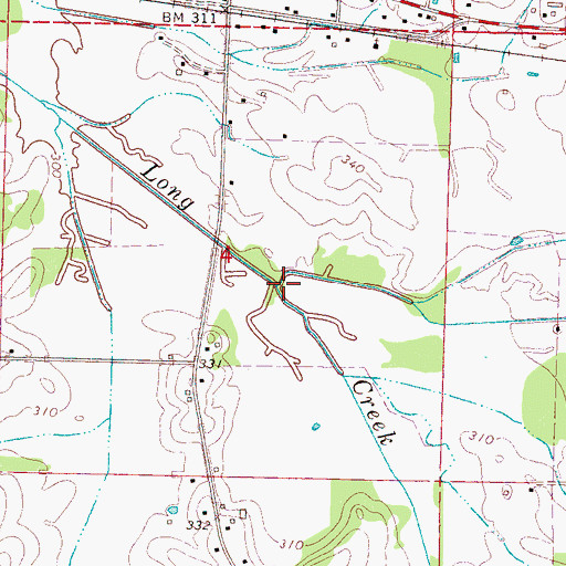 Topographic Map of Pony Branch, MS