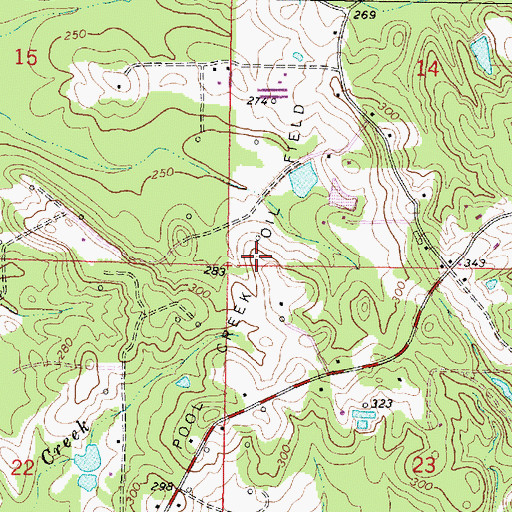 Topographic Map of Pool Creek Oil Field, MS