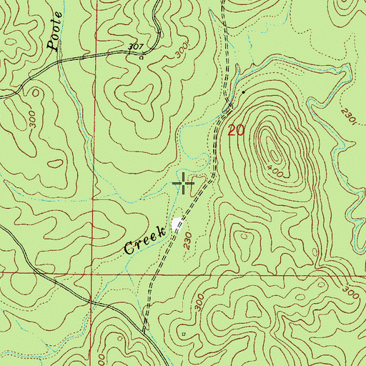 Topographic Map of Poole Branch, MS