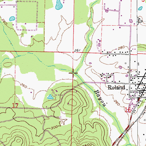 Topographic Map of Open Pond (historical), AR
