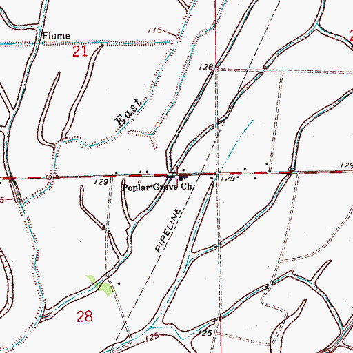 Topographic Map of Poplar Grove Church, MS