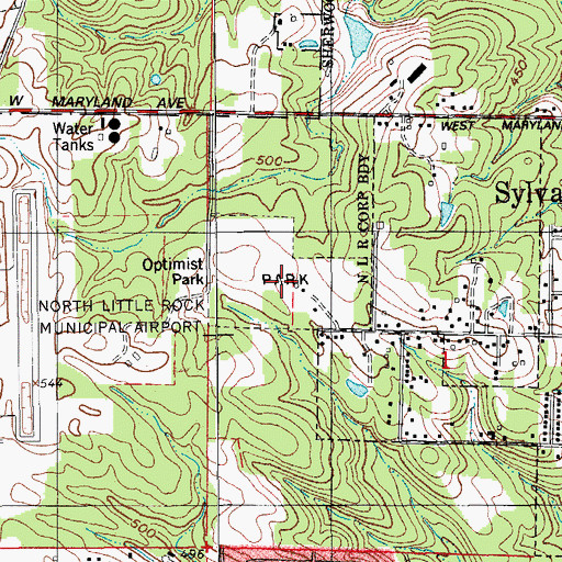 Topographic Map of Optimist Park, AR