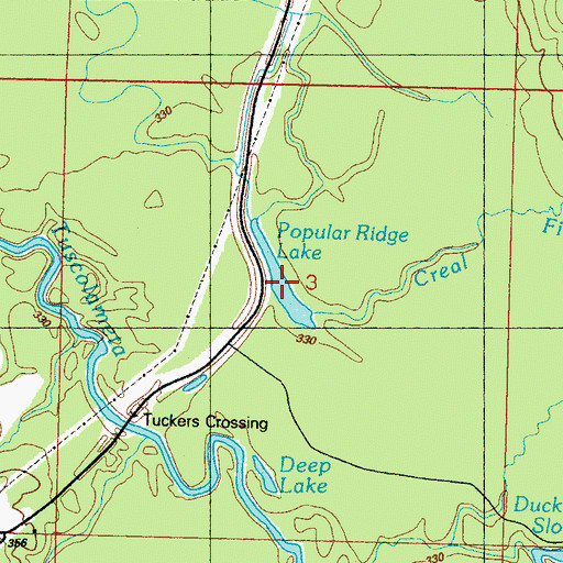 Topographic Map of Popular Ridge Lake, MS