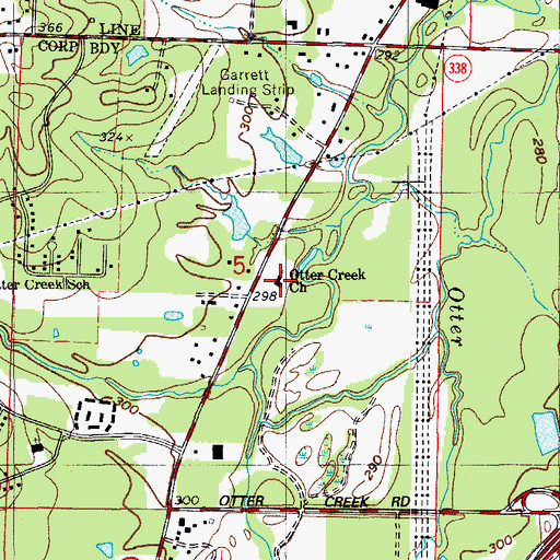 Topographic Map of Otter Creek Assembly of God Church, AR