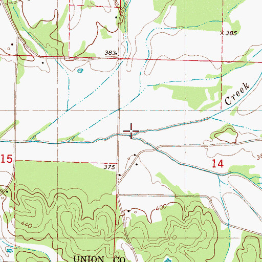Topographic Map of Popular Springs Creek, MS
